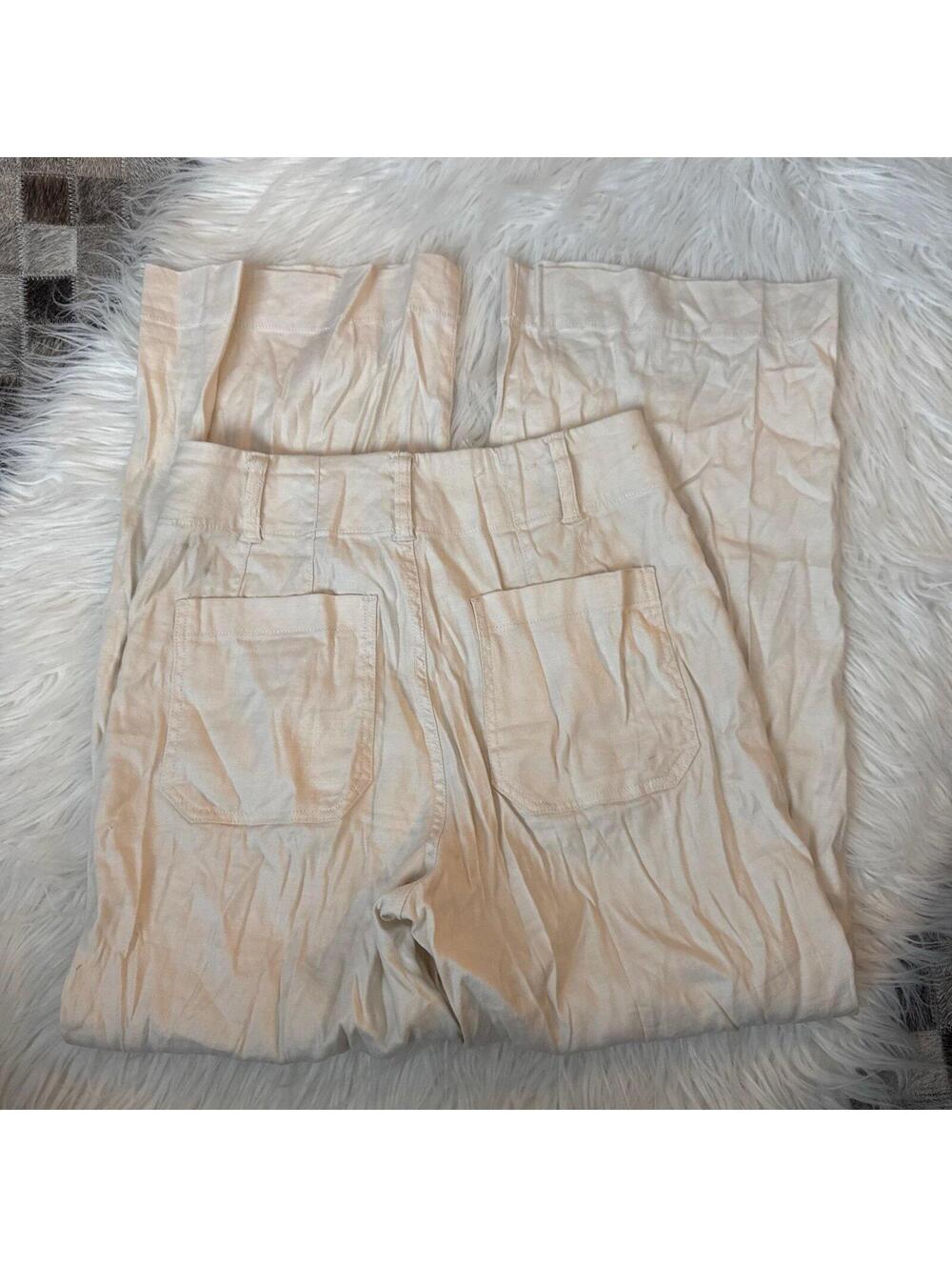 Anthropologie Maeve The Colette Linen Full Length Wide Leg Pants size 25 - Picture 4 of 7